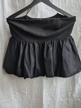 Reformation Moxie Mini Bubble Skirt, Black, Cotton Blend, XL, NWT, Immaculate